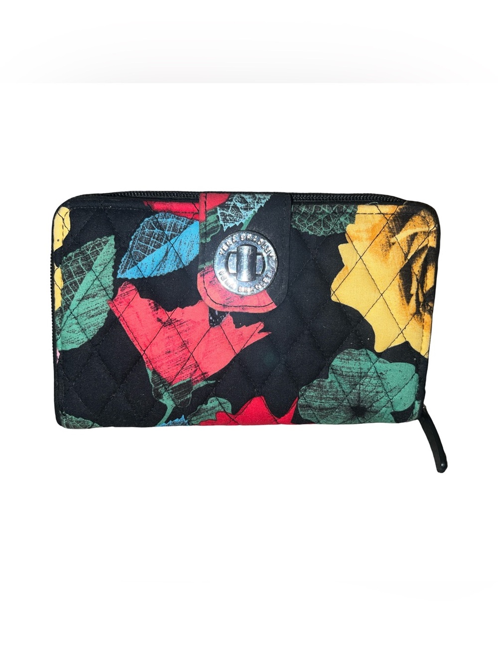 VERA BRADLEY RFID Turnlock Wallet HAVANA ROSE TURN LOCK Clutch